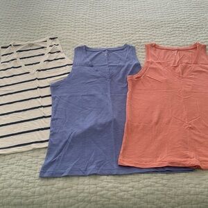 Lot of 3 Madewell sleeveless V Neck Teea, Size S